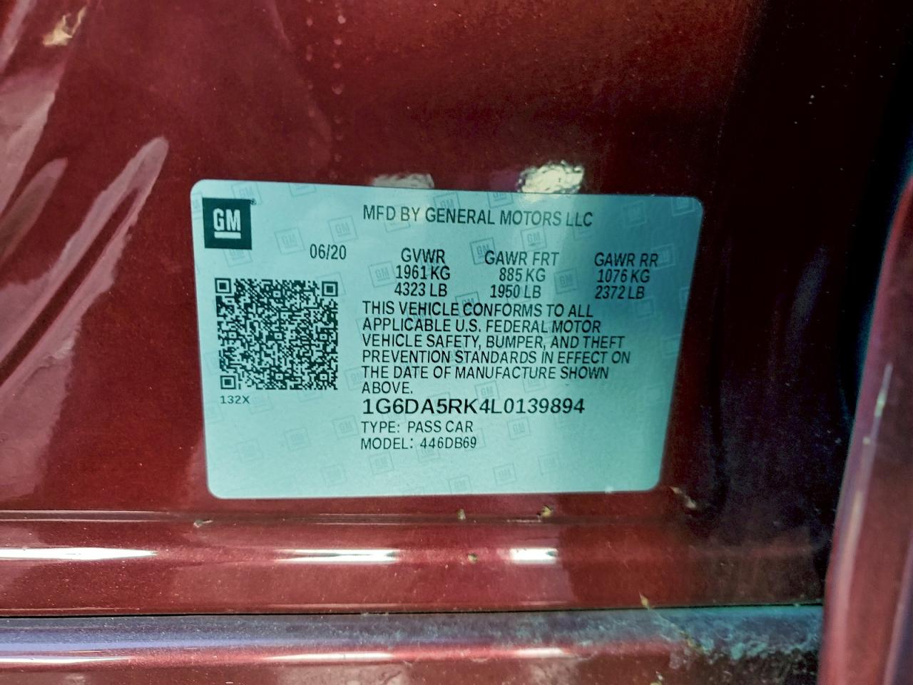 2020 Cadillac Ct4 Luxury VIN: 1G6DA5RK4L0139894 Lot: 94690435