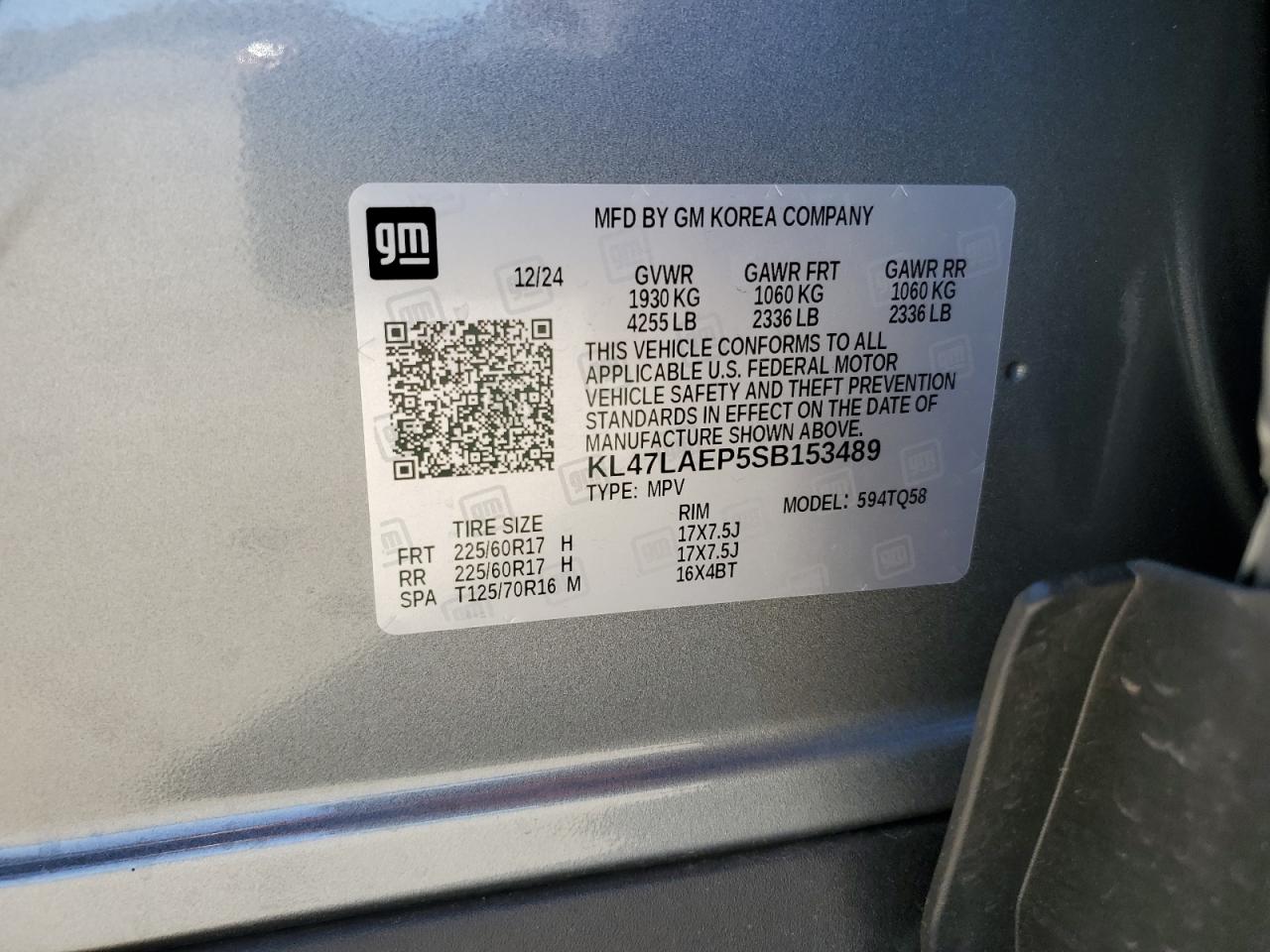 2025 Buick Envista Preferred VIN: KL47LAEP5SB153489 Lot: 90313605