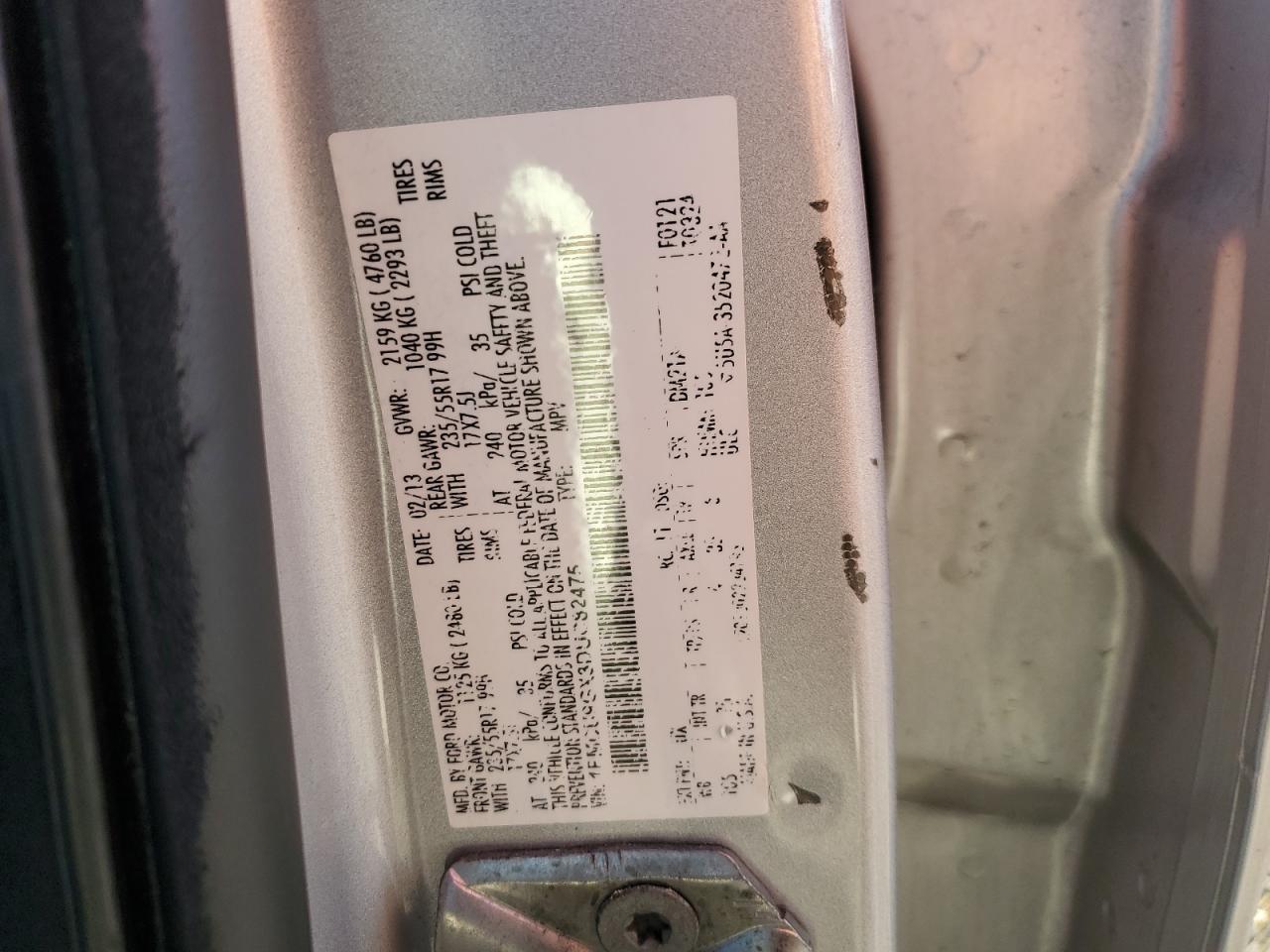 2013 Ford Escape Se VIN: 1FMCU9GX3DUC82475 Lot: 90735865