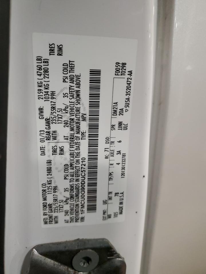 2013 Ford Escape Se VIN: 1FMCU0G90DUC57210 Lot: 92469235