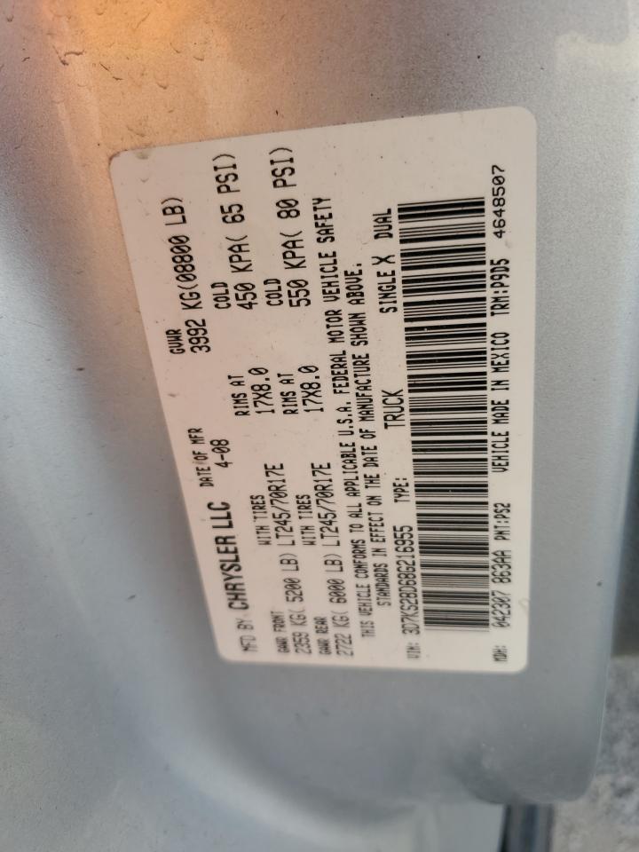 2008 Dodge Ram 2500 St VIN: 3D7KS28D68G216955 Lot: 91847375