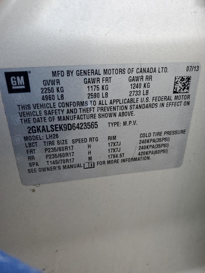 2013 GMC Terrain Sle VIN: 2GKALSEK9D6423565 Lot: 92784325