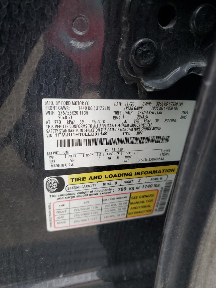 2020 Ford Expedition Xlt VIN: 1FMJU1HT0LEB01149 Lot: 93205715