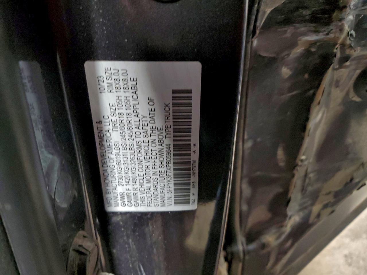 2023 Honda Ridgeline Rtl-E VIN: 5FPYK3F7XPB059644 Lot: 93924085