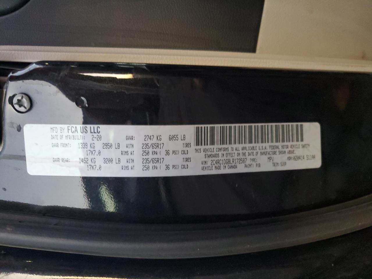 2020 Chrysler Voyager Lxi VIN: 2C4RC1DG8LR172587 Lot: 91286675