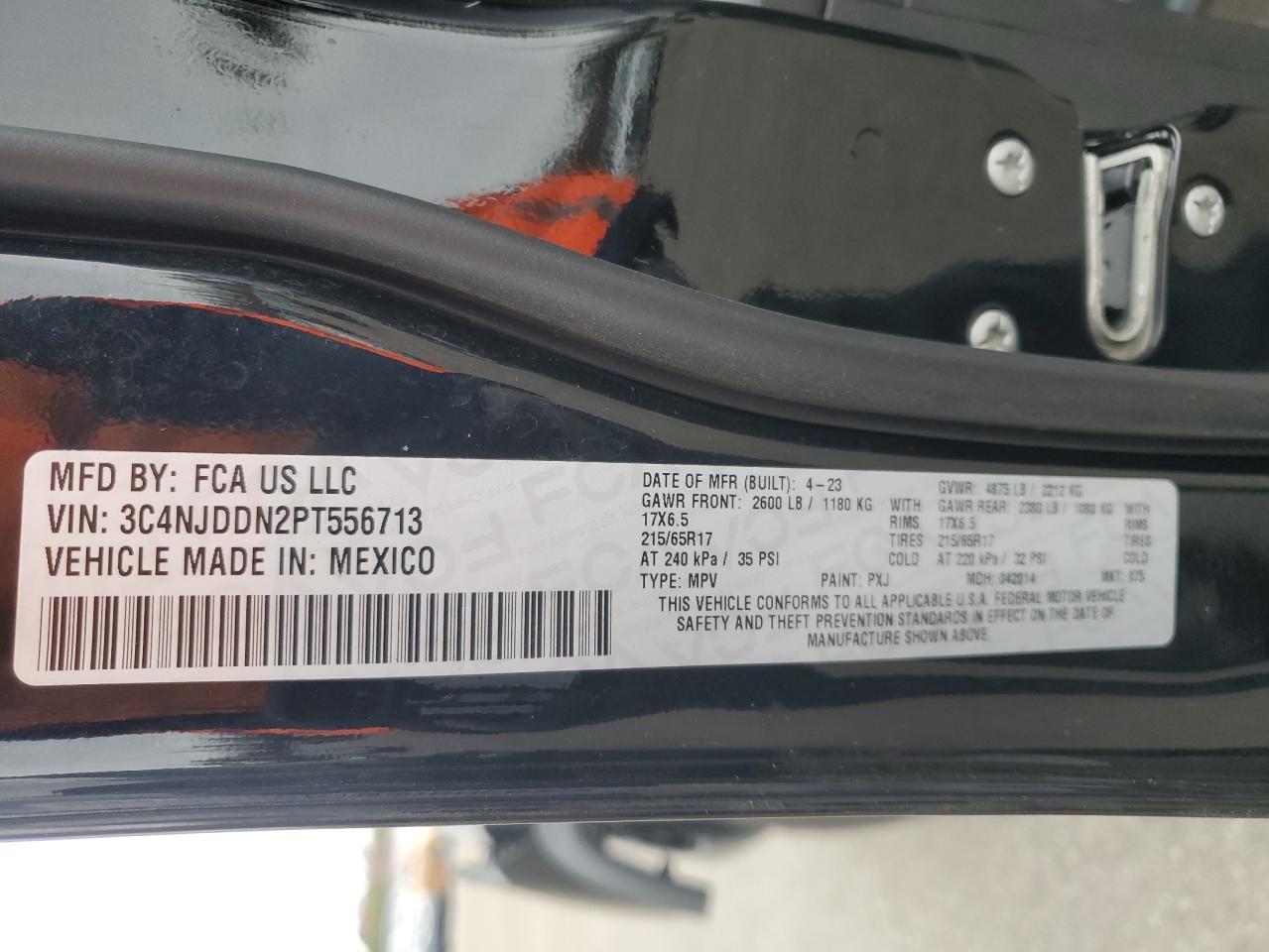 2023 Jeep Compass Trailhawk VIN: 3C4NJDDN2PT556713 Lot: 91946225