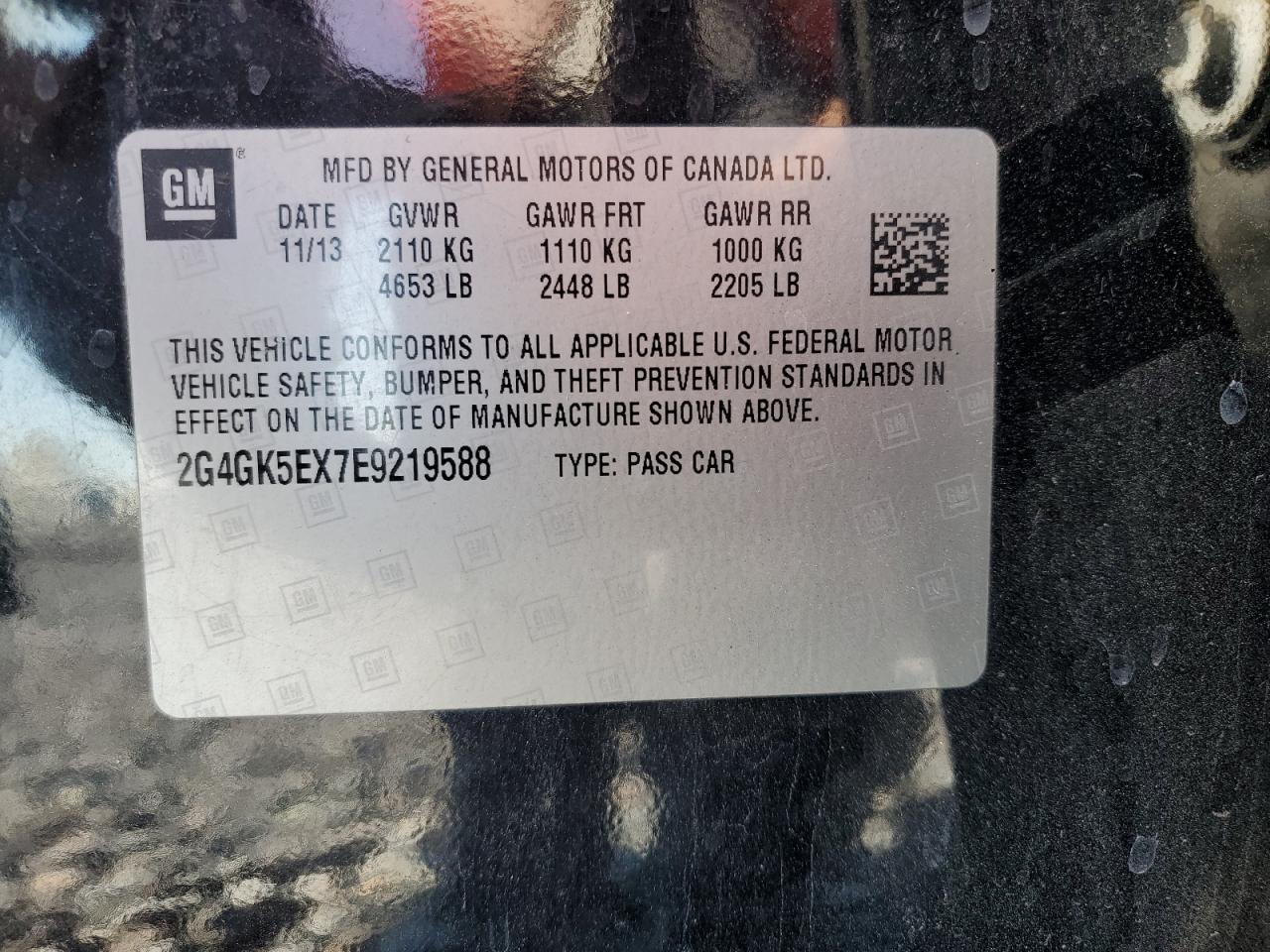 2014 Buick Regal VIN: 2G4GK5EX7E9219588 Lot: 90858465