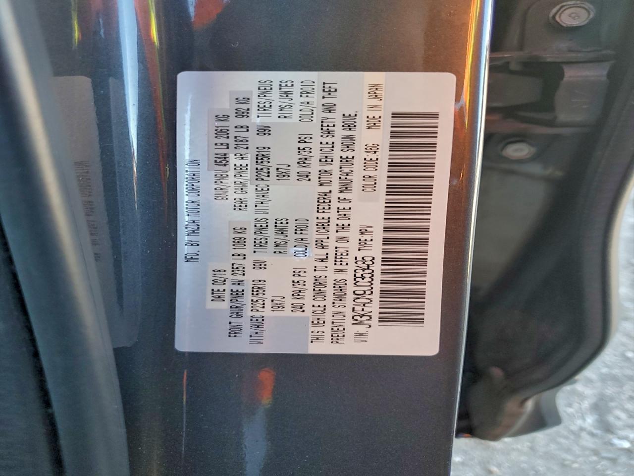 2018 Mazda Cx-5 Touring VIN: JM3KFACM9J0353485 Lot: 94156185