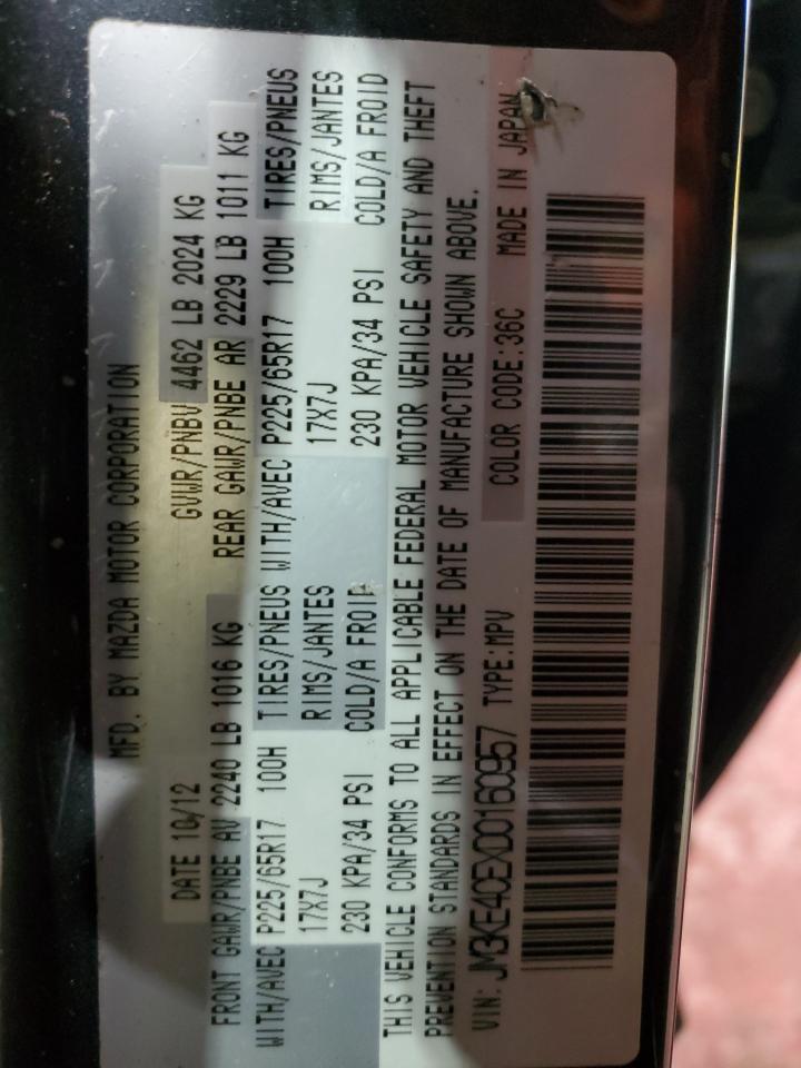 2013 Mazda Cx-5 Touring VIN: JM3KE4CEXD0160957 Lot: 93124445