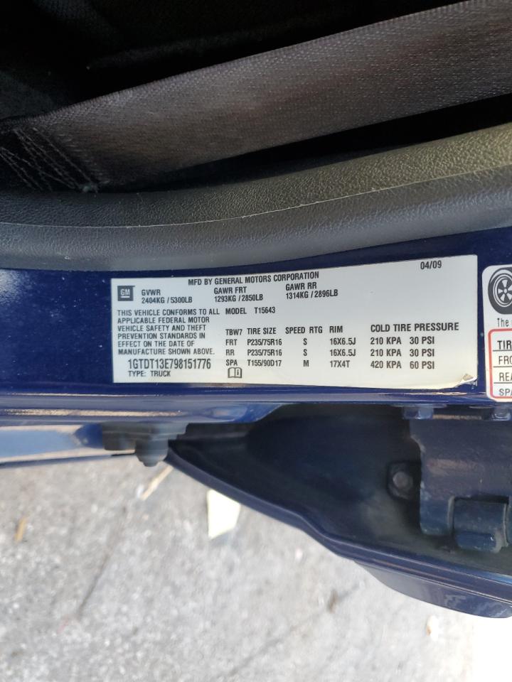 2009 GMC Canyon VIN: 1GTDT13E798151776 Lot: 90477855