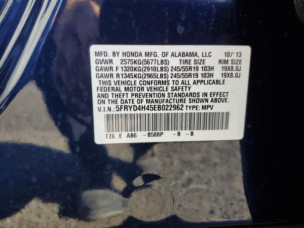 2014 Acura Mdx Technology VIN: 5FRYD4H45EB022962 Lot: 92042915