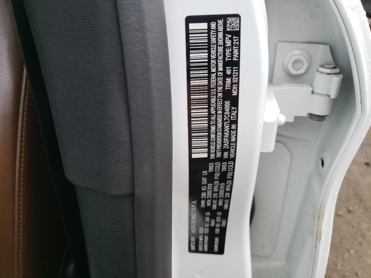 2020 Alfa Romeo Stelvio VIN: ZASPAKAN7L7C84666 Lot: 92021605