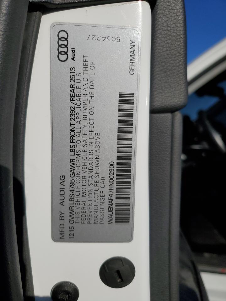 2017 Audi A4 Premium Plus VIN: WAUENAF47HN002900 Lot: 92122395