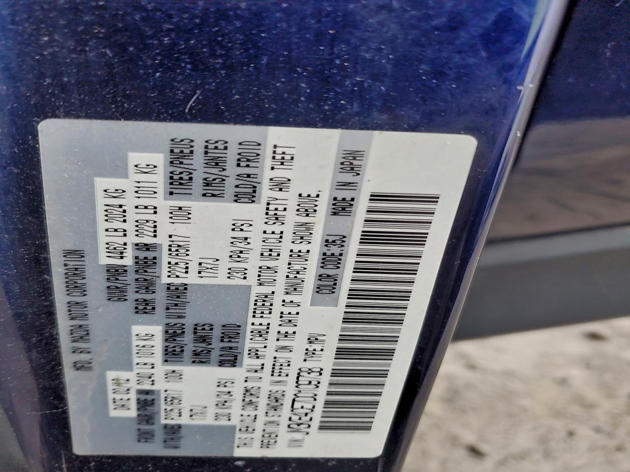 2013 Mazda Cx-5 Touring VIN: JM3KE4CE7D0109738 Lot: 94417095