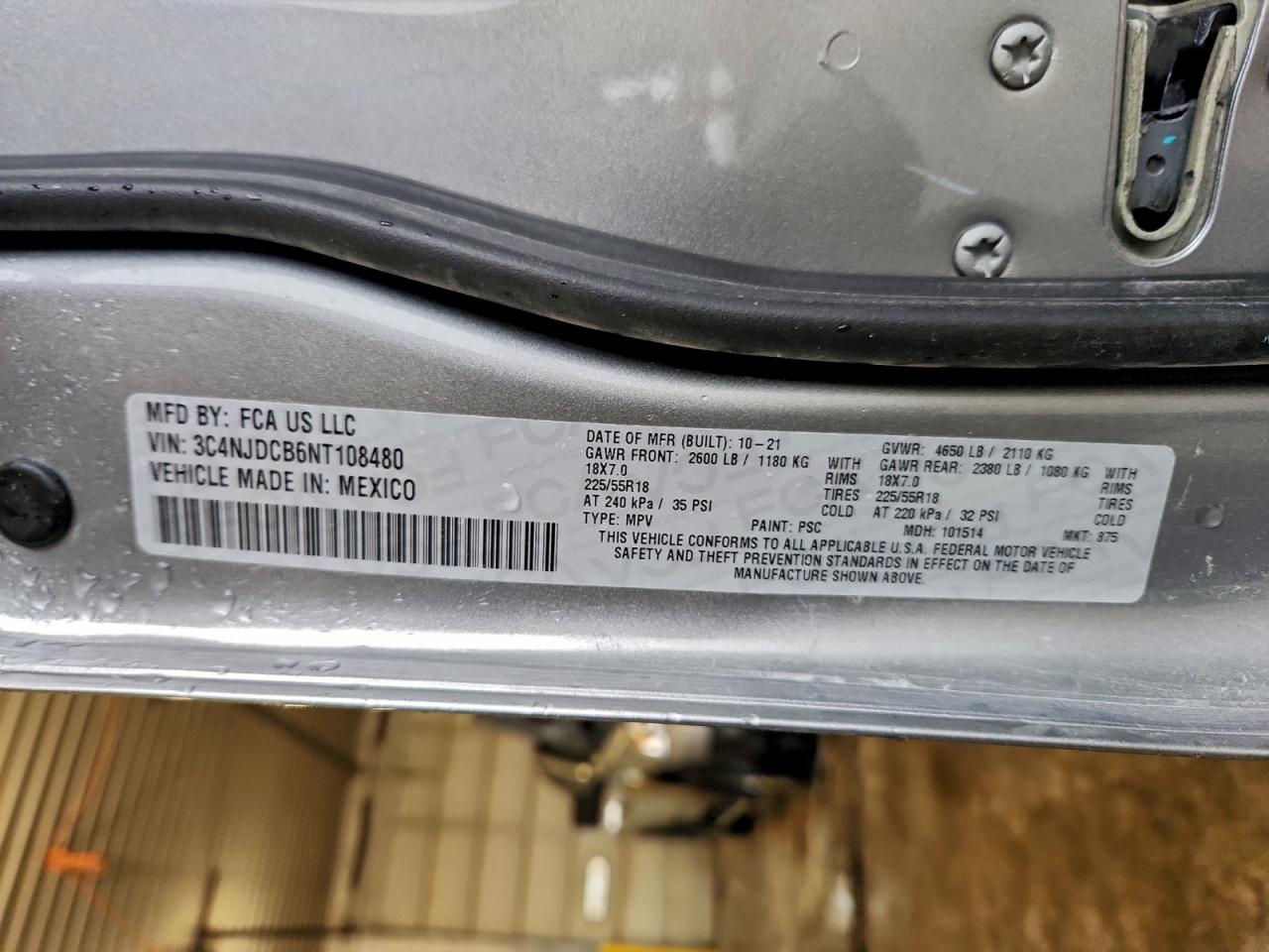 2022 Jeep Compass Limited VIN: 3C4NJDCB6NT108480 Lot: 93030835