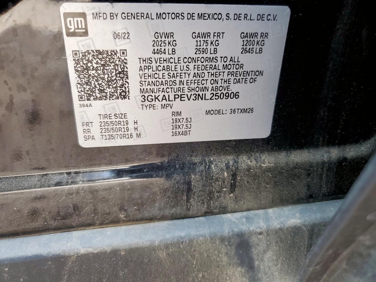 2022 GMC Terrain Slt VIN: 3GKALPEV3NL250906 Lot: 93013565