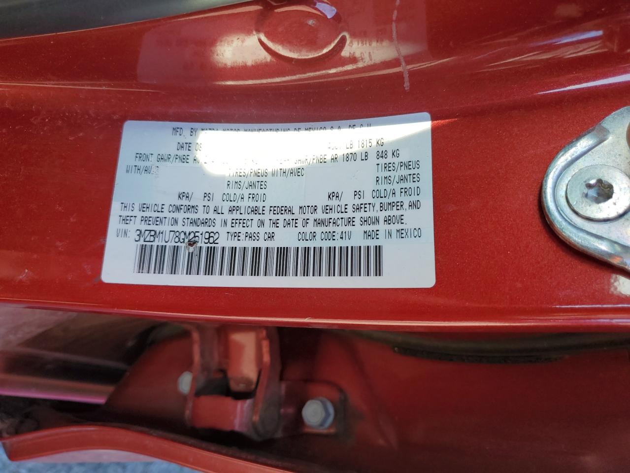 2016 Mazda 3 Sport VIN: 3MZBM1U78GM251962 Lot: 92852455