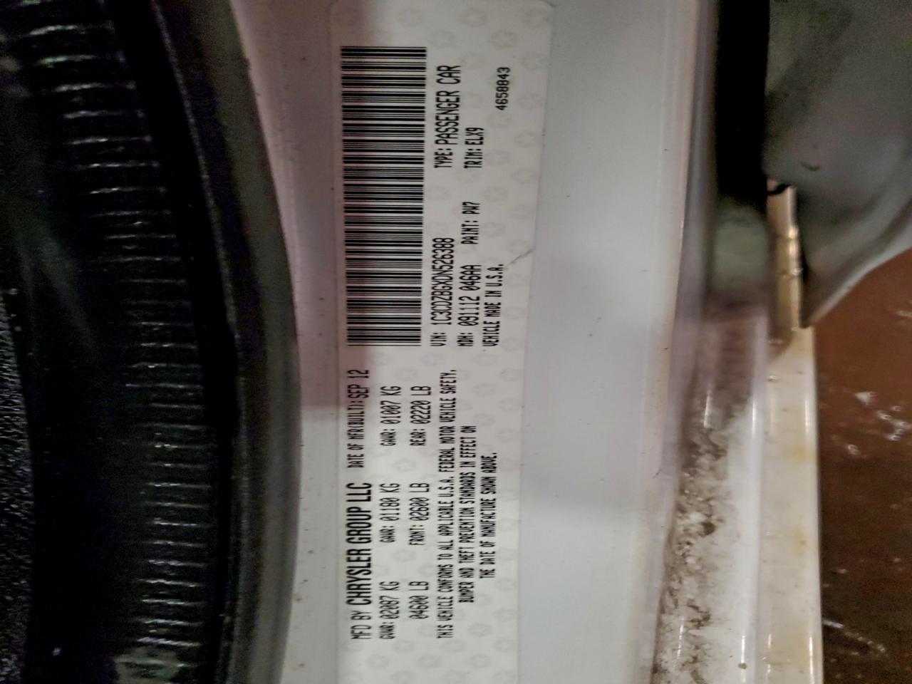 2013 Dodge Avenger R/T VIN: 1C3CDZBGXDN526388 Lot: 93411995