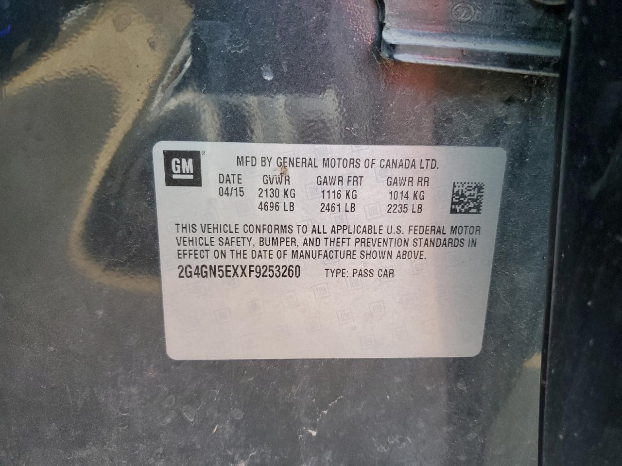 2015 Buick Regal Premium VIN: 2G4GN5EXXF9253260 Lot: 82767225