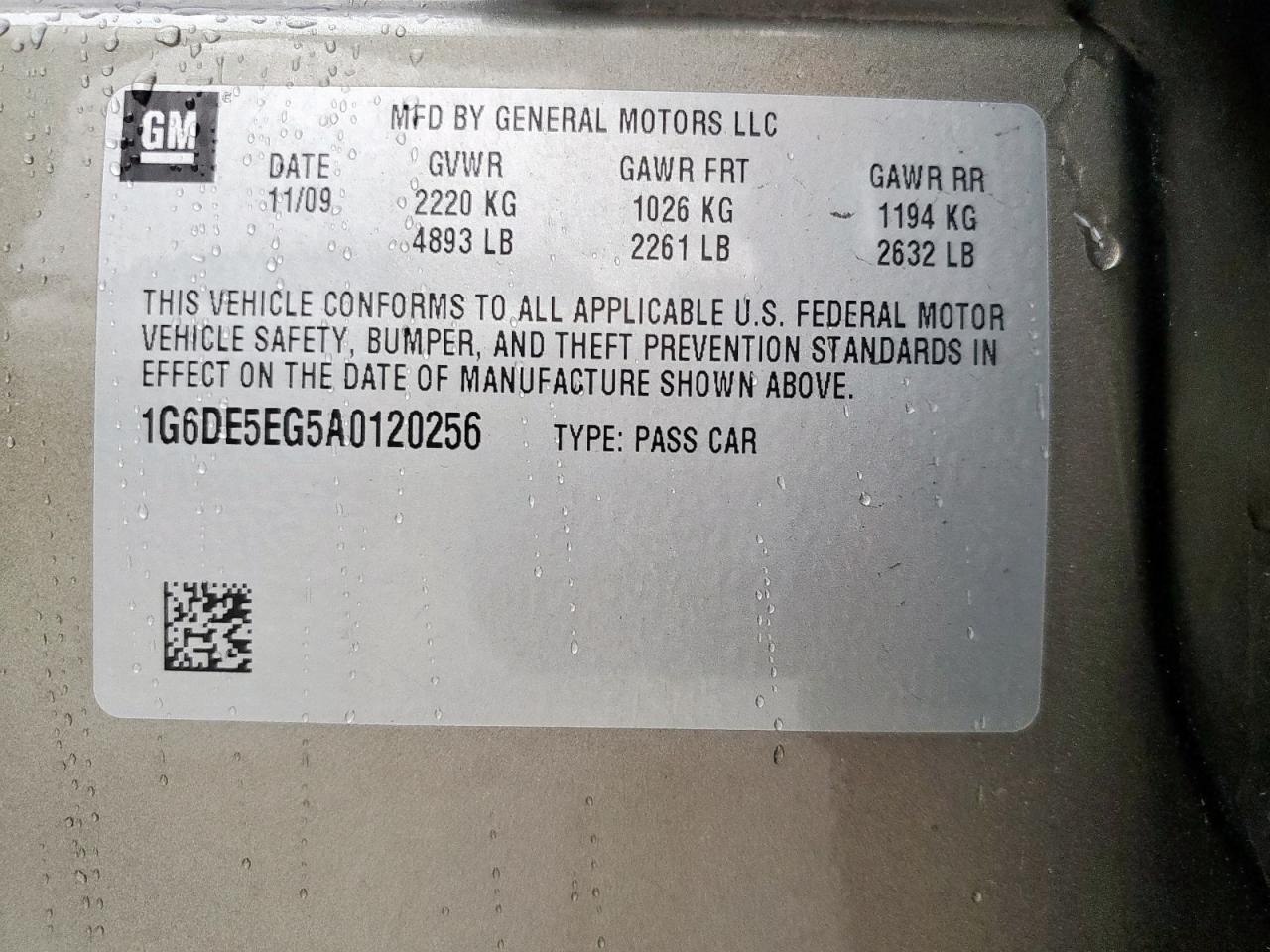 2010 Cadillac Cts Luxury Collection VIN: 1G6DE5EG5A0120256 Lot: 93743075