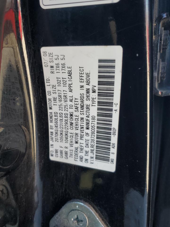 2008 Honda Cr-V Exl VIN: JHLRE38728C057180 Lot: 92575985