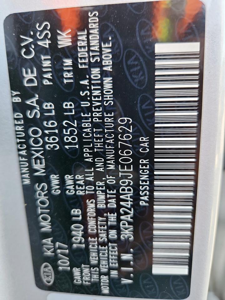 2018 Kia Rio Lx VIN: 3KPA24AB9JE067629 Lot: 91760265