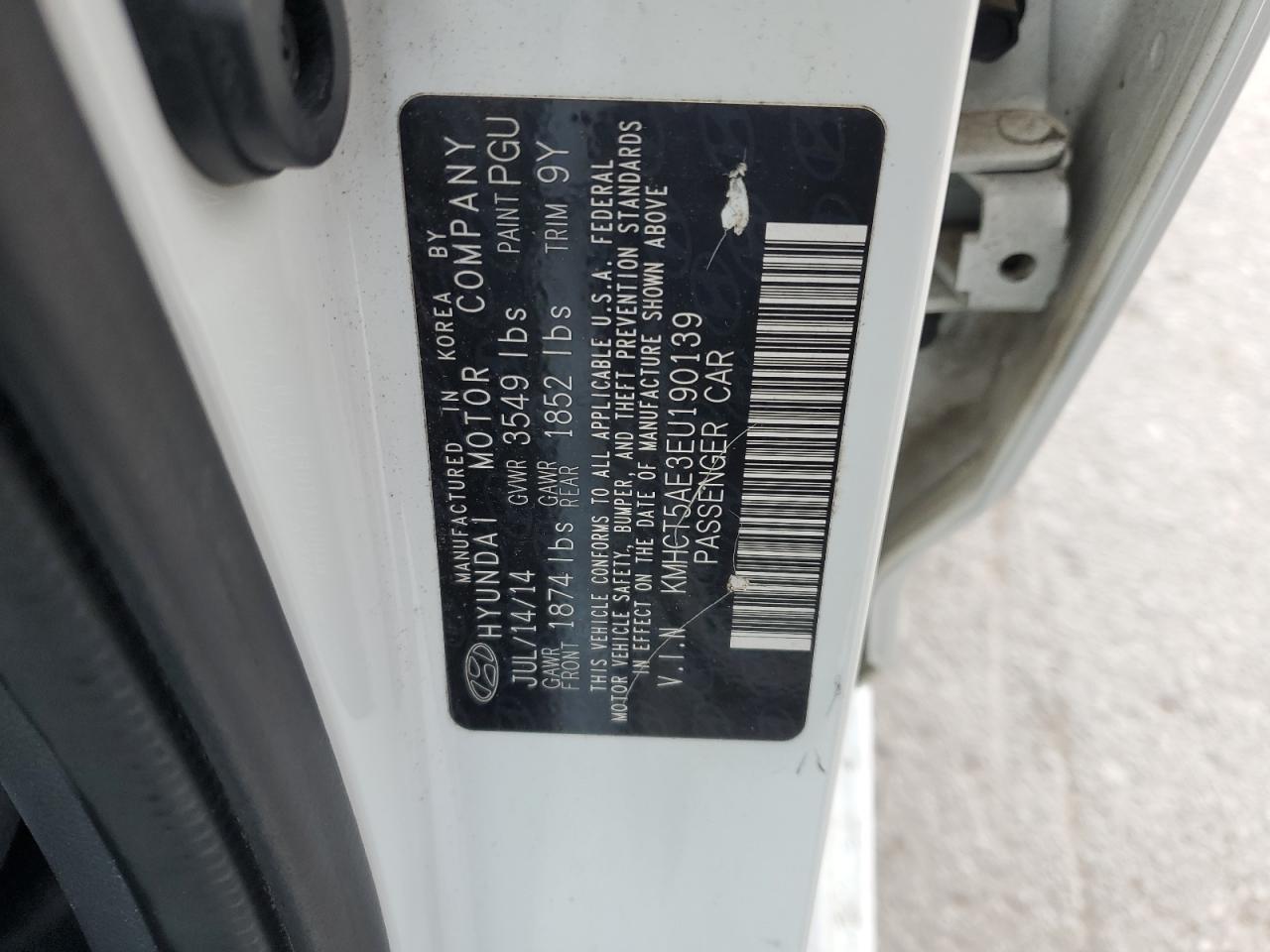 2014 Hyundai Accent Gls VIN: KMHCT5AE3EU190139 Lot: 90634415