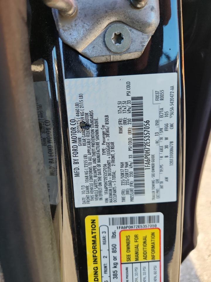 2014 Ford Fusion Se VIN: 1FA6P0H72E5357056 Lot: 93406735