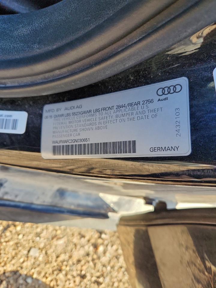 2016 Audi A6 Premium Plus VIN: WAUFMAFC2GN030651 Lot: 93518265
