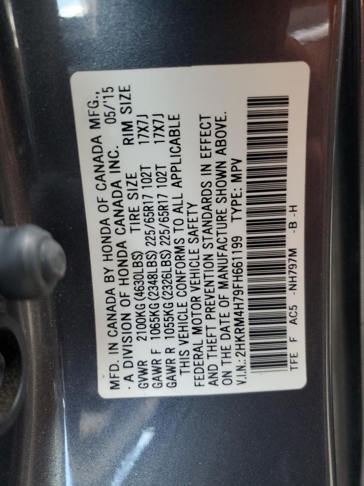 2015 Honda Cr-V Exl VIN: 2HKRM4H79FH661199 Lot: 92440605