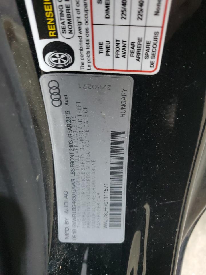 2016 Audi A3 Premium VIN: WAU78LFF7G1111571 Lot: 91444795