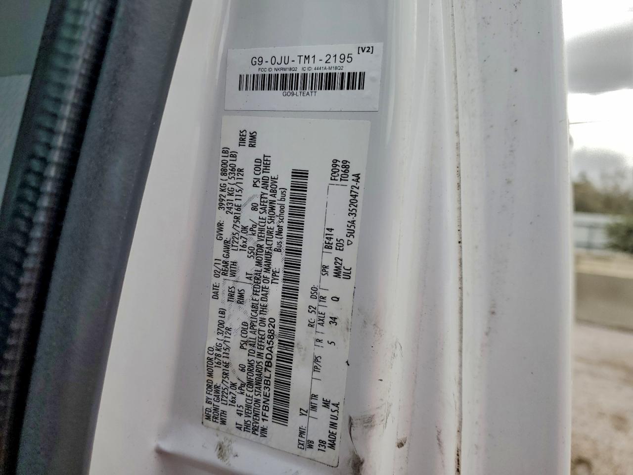 2011 Ford Econoline E350 Super Duty Wagon VIN: 1FBNE3BL7BDA58820 Lot: 91743495