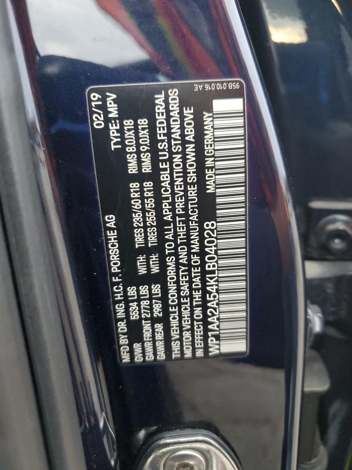 2019 Porsche Macan VIN: WP1AA2A54KLB04028 Lot: 93139605
