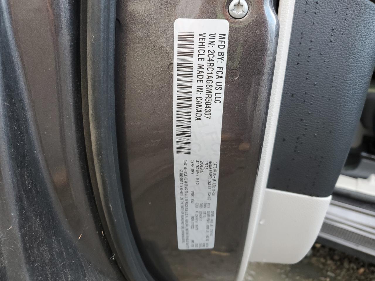 2021 Chrysler Voyager L VIN: 2C4RC1AG8MR504307 Lot: 93335975