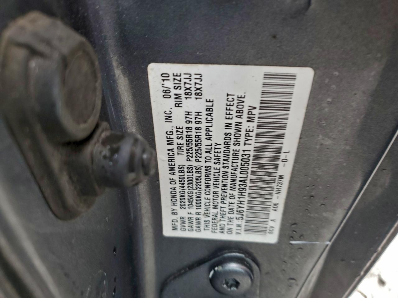 2010 Honda Element Sc VIN: 5J6YH1H93AL005031 Lot: 90708265