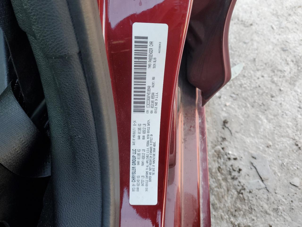 2015 Chrysler 200 S VIN: 1C3CCCBG6FN518940 Lot: 92373265