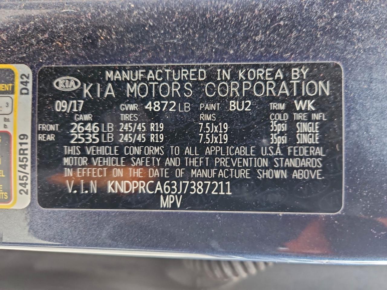 2018 Kia Sportage Sx VIN: KNDPRCA63J7387211 Lot: 94670975