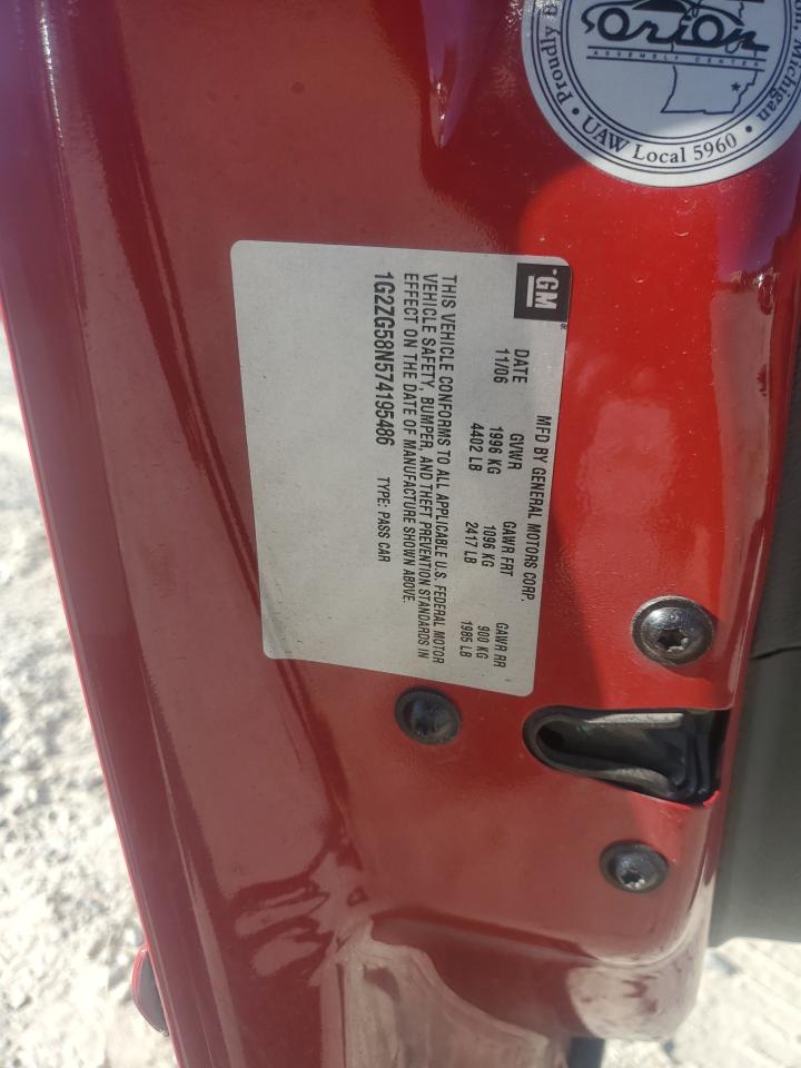 2007 Pontiac G6 Base VIN: 1G2ZG58N574195486 Lot: 92062425