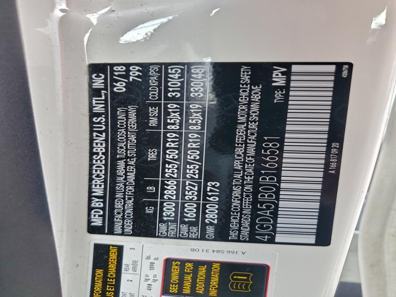 2018 Mercedes-Benz Gle 350 VIN: 4JGDA5JB0JB166581 Lot: 93782765