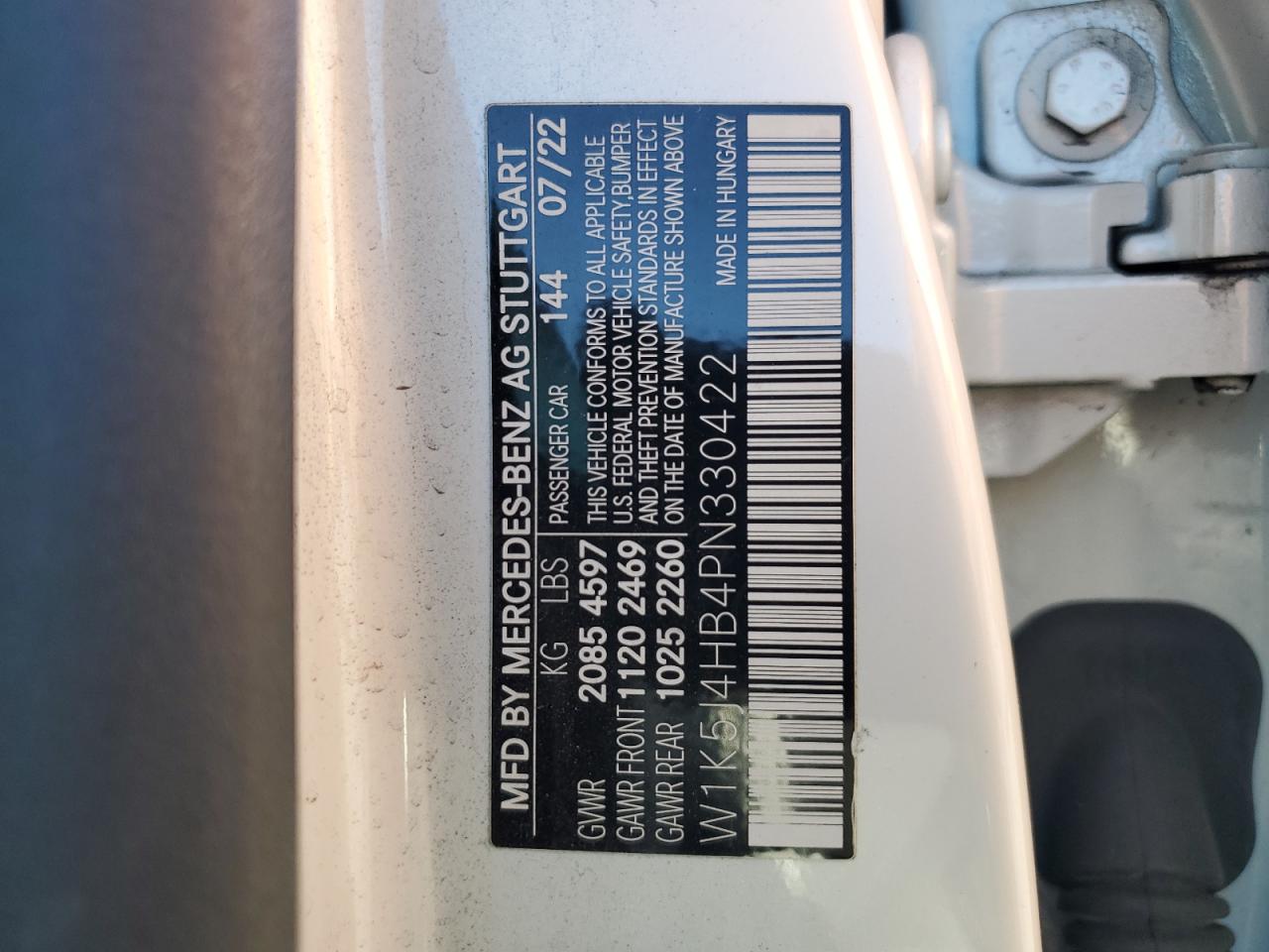 2023 Mercedes-Benz Cla 250 4Matic VIN: W1K5J4HB4PN330422 Lot: 91454205