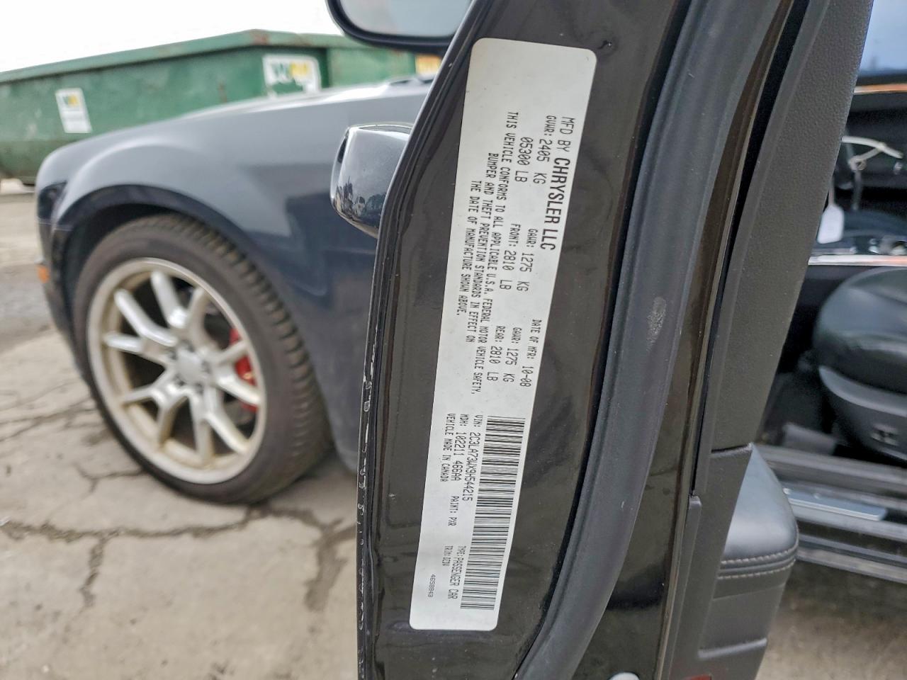 2009 Chrysler 300 Srt-8 VIN: 2C3LA73WX9H544215 Lot: 94343675