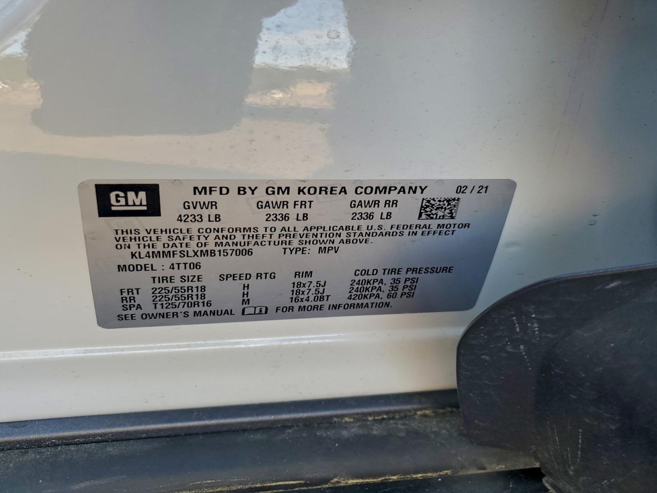 2021 Buick Encore Gx Essence VIN: KL4MMFSLXMB157006 Lot: 94275585