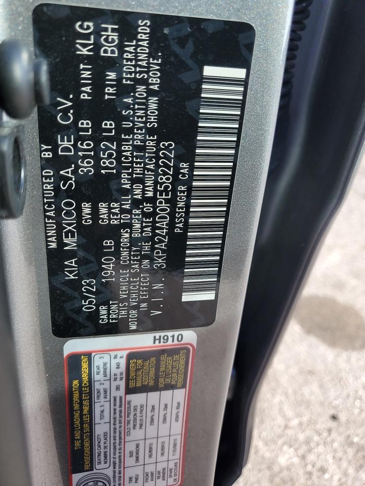 2023 Kia Rio Lx VIN: 3KPA24AD0PE582223 Lot: 91973395