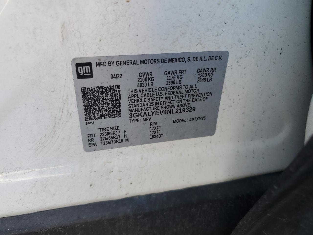 2022 GMC Terrain At4 VIN: 3GKALYEV4NL219329 Lot: 91526215