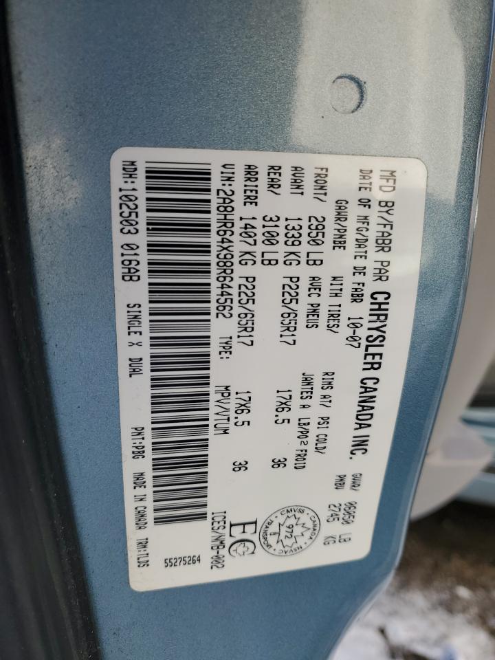 2008 Chrysler Town & Country Limited VIN: 2A8HR64X98R644562 Lot: 91659365