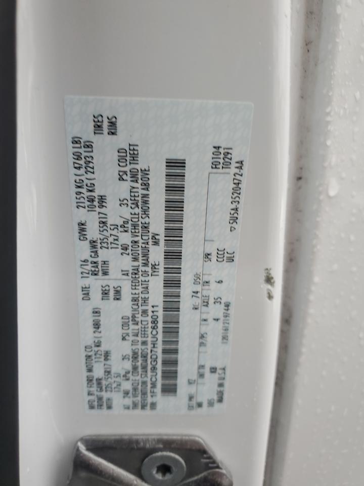 2017 Ford Escape Se VIN: 1FMCU9GD7HUC68011 Lot: 93149225