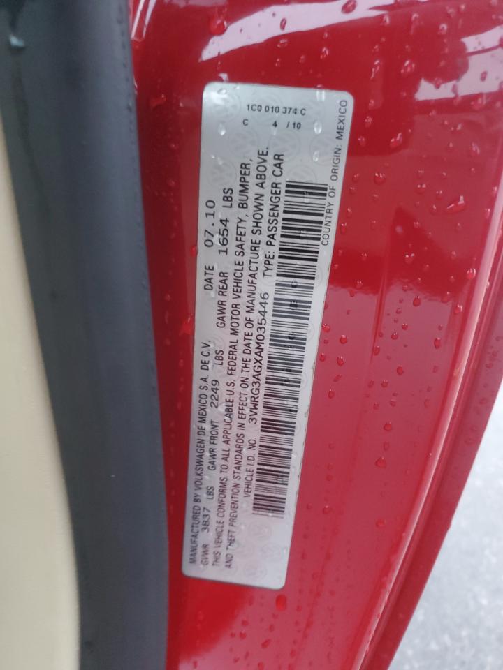 2010 Volkswagen New Beetle VIN: 3VWRG3AGXAM035446 Lot: 93096405