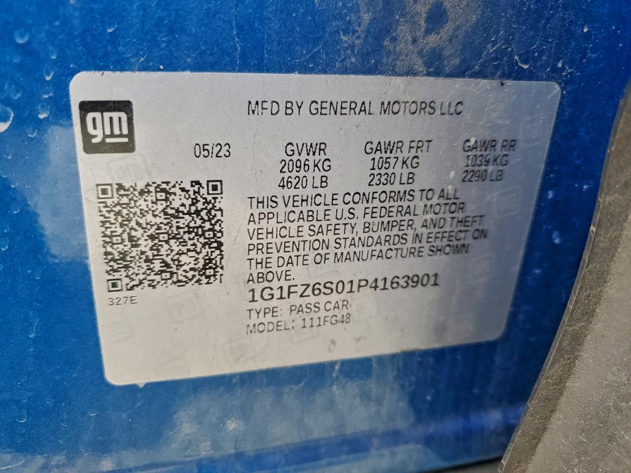 2023 Chevrolet Bolt Euv Premier VIN: 1G1FZ6S01P4163901 Lot: 94194625