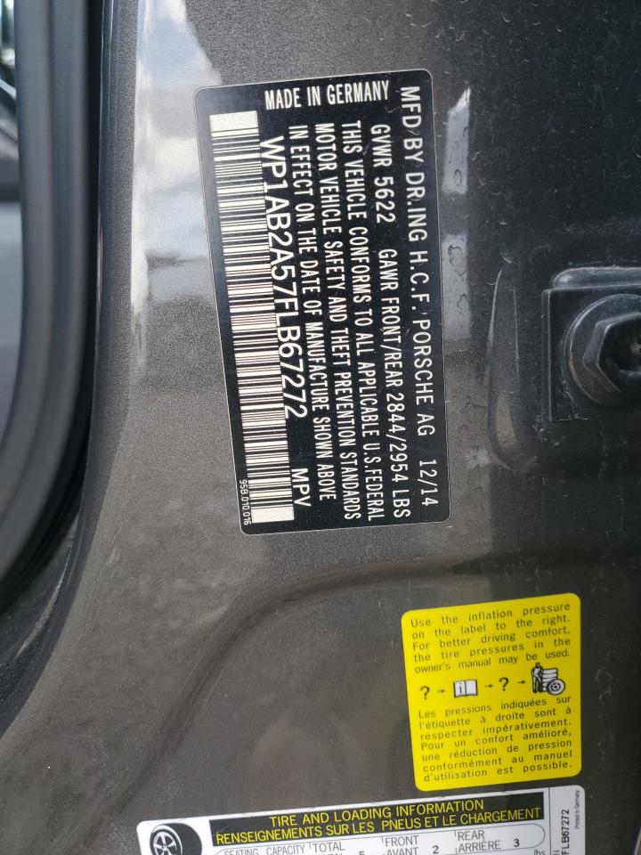 2015 Porsche Macan S VIN: WP1AB2A57FLB67272 Lot: 93230305