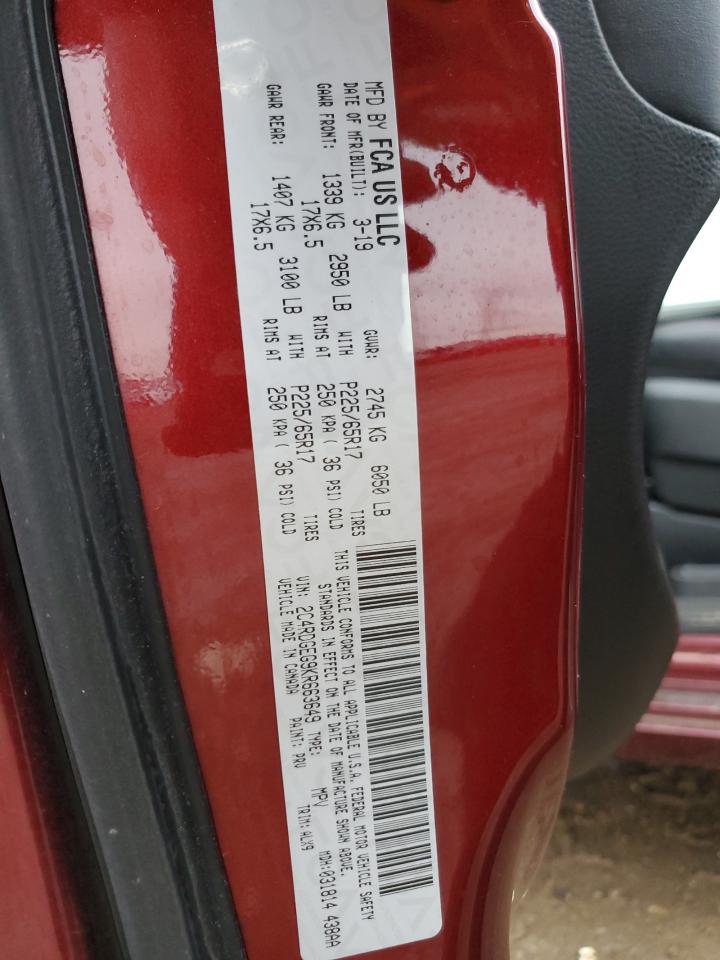 2019 Dodge Grand Caravan Gt VIN: 2C4RDGEG9KR663649 Lot: 93552055